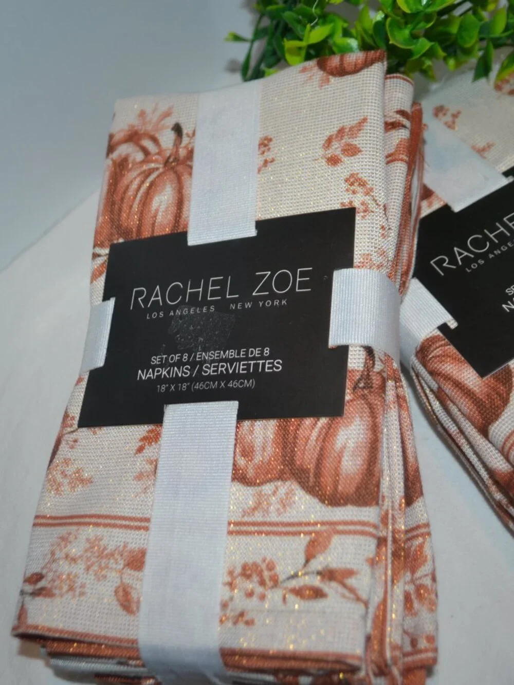 Fall Napkins 24 Rachel Zoe Metallic Copper New with Tags